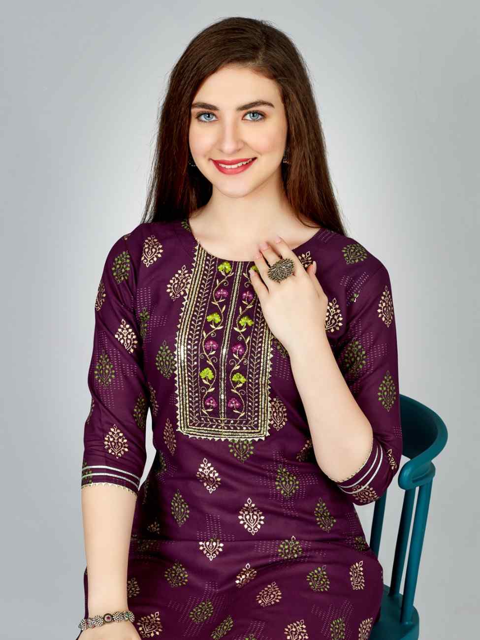 Fully Stiched Rayon Kurti Pant Set