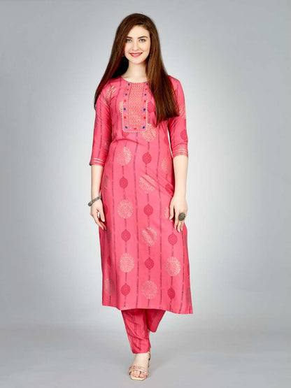 Fully Stiched Rayon Kurti Pant Set