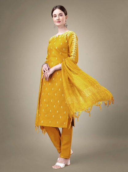 Fully Stiched Cotton Blend Kurti Pant Dupatta