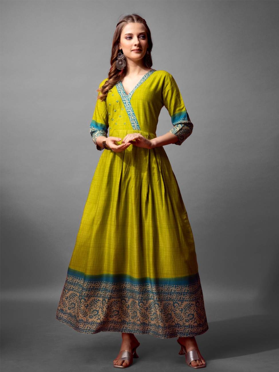 Fully Stiched Cotton Anarkali Gown