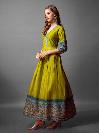 Fully Stiched Cotton Anarkali Gown