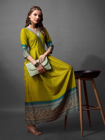 Fully Stiched Cotton Anarkali Gown