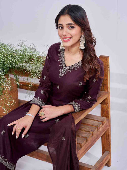 Fully Stiched Rayon Embroidered Kurti Pant Dupatta