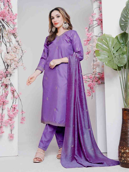 Fully Stiched Rayon Embroidered Kurti Pant Dupatta
