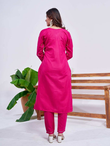 Fully Stiched Rayon Embroidered Kurti Pant Dupatta