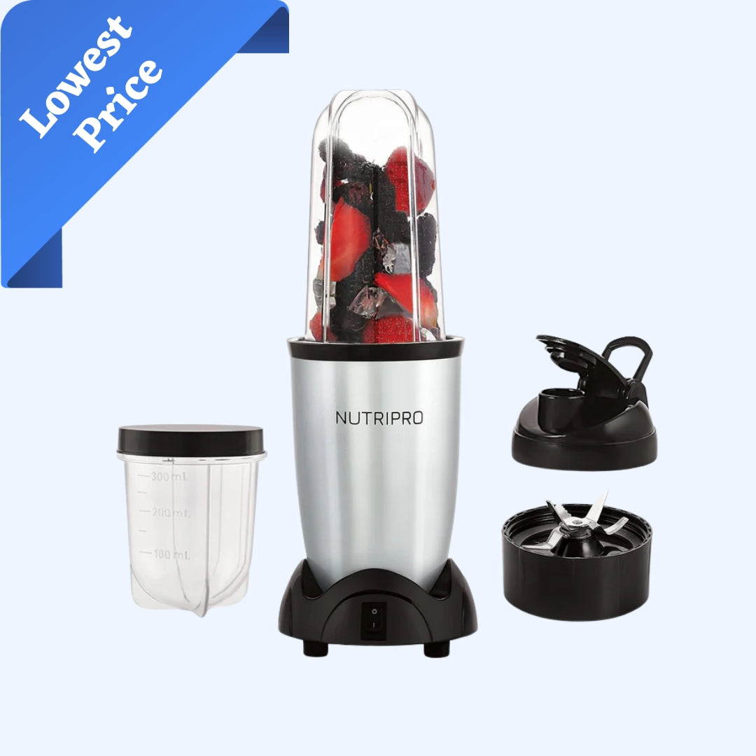 NutriPro Juicer Mixer Grinder - Smoothie Maker - 500 Watts (2 Jar, Silver) - 2 Year Warranty