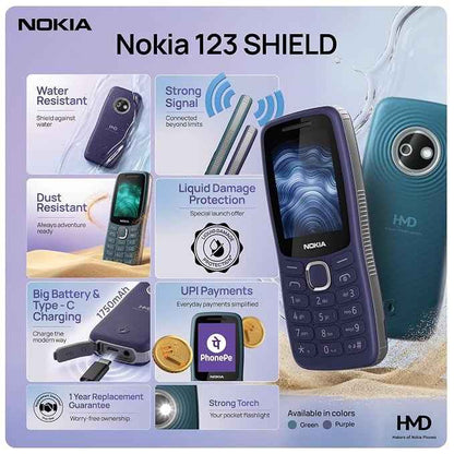 Nokia 123 Shield bar type feature phone
