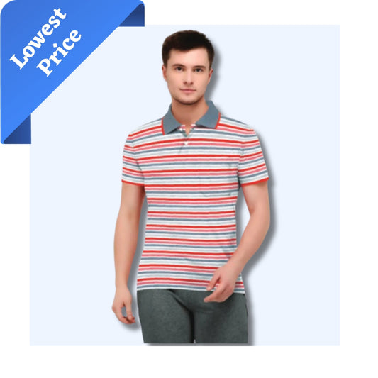 Stripe polo T-shirt