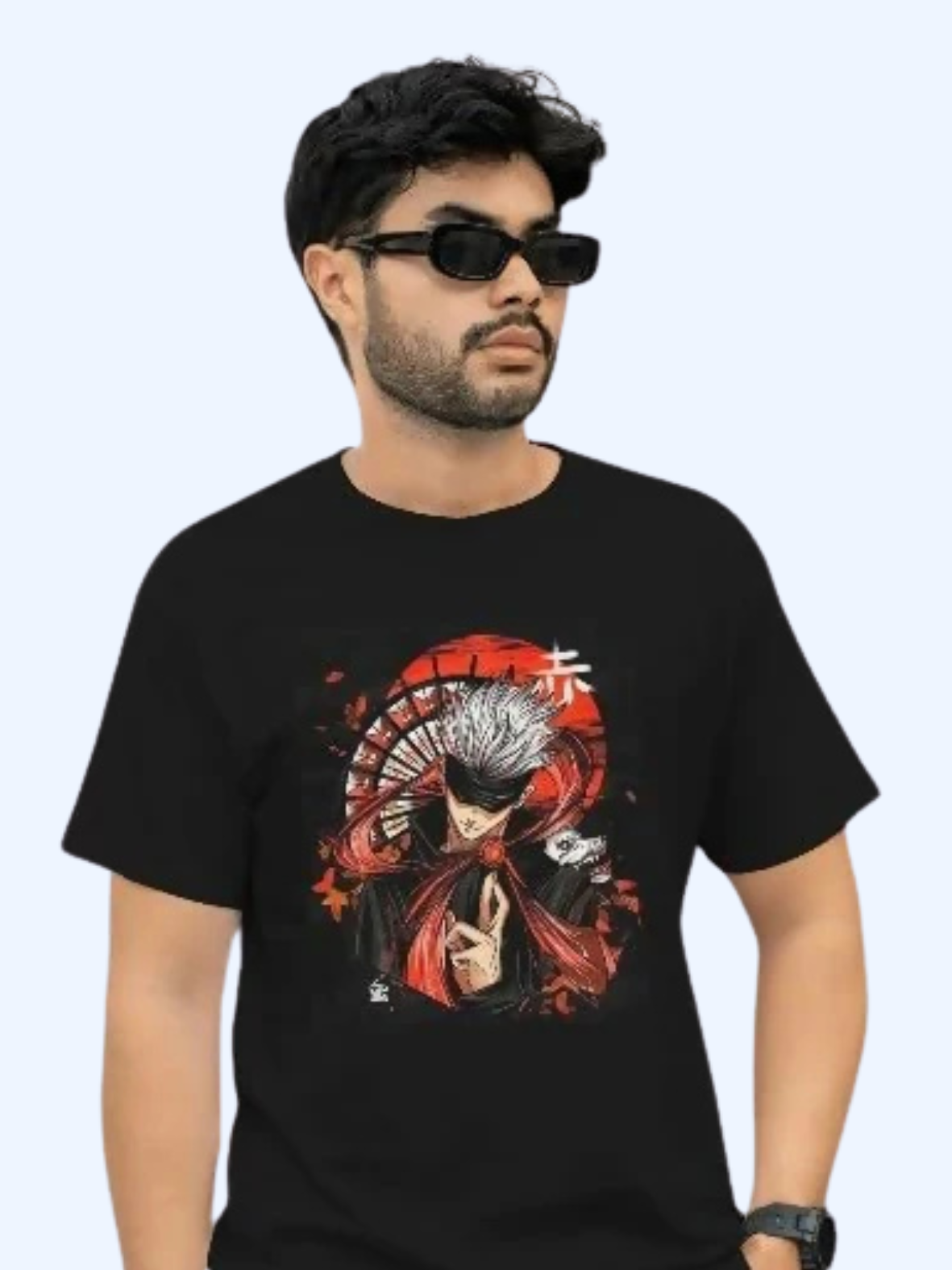 Black Graphic Print Design Cotton T-Shirt for Men and Women