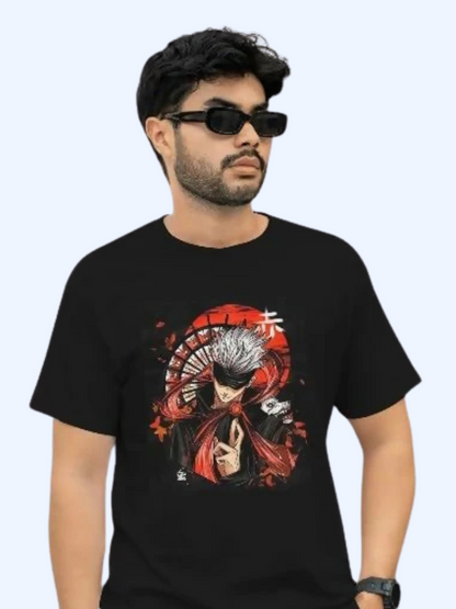 Black Graphic Print Design Cotton T-Shirt for Men and Women