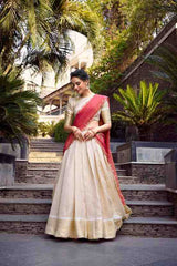 Golden Zari Weaving Work Lehenga with Zari Shimmer Dupatta