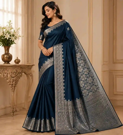 Classic Indian saree with ornate woven border