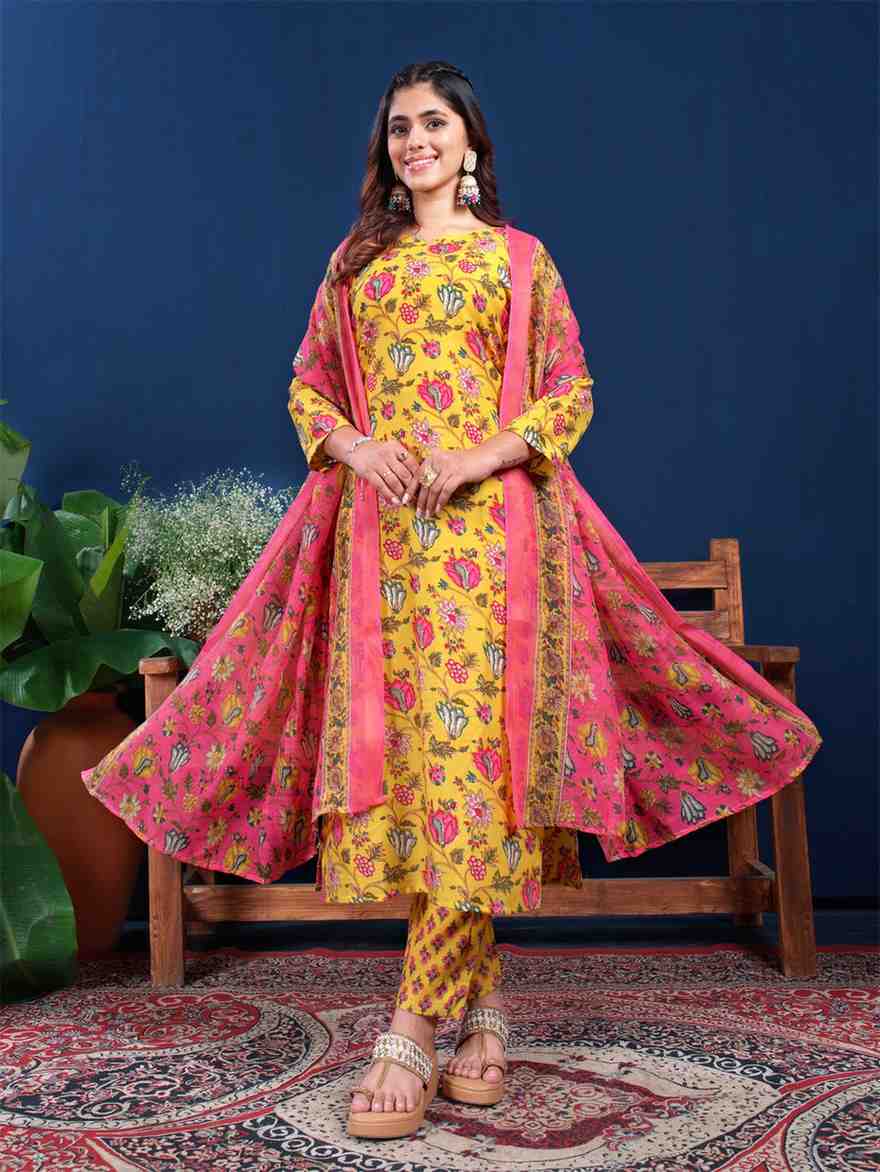 Fully Stiched Cotton Kurti Pant Dupatta
