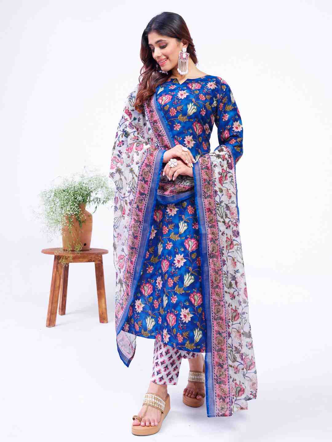Fully Stiched Cotton Kurti Pant Dupatta