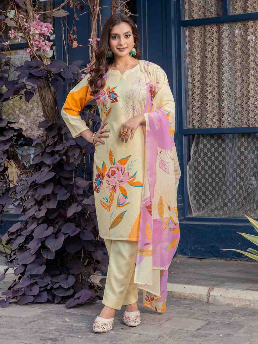 Fully Stiched Cotton Blend Kurti Pant Dupatta