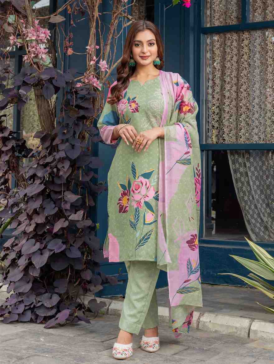 Fully Stiched Cotton Blend Kurti Pant Dupatta