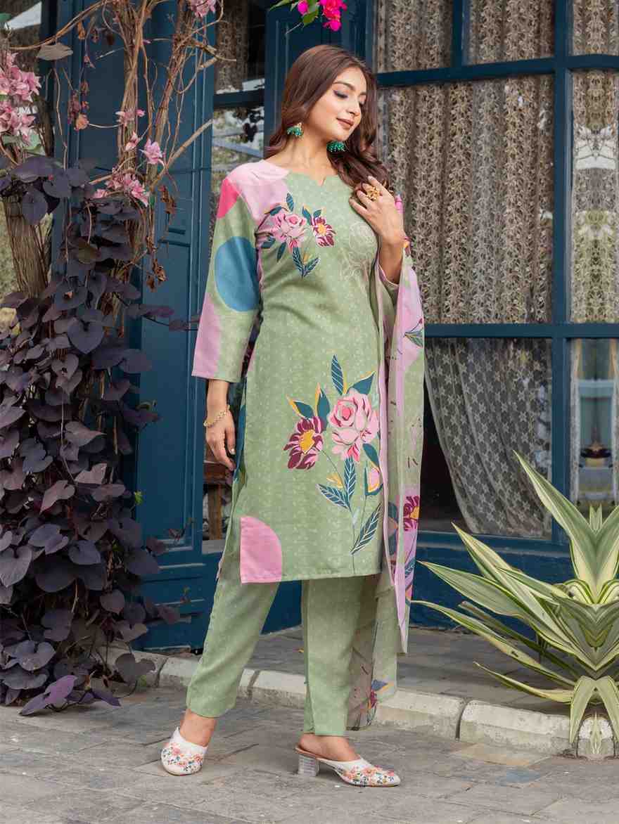 Fully Stiched Cotton Blend Kurti Pant Dupatta