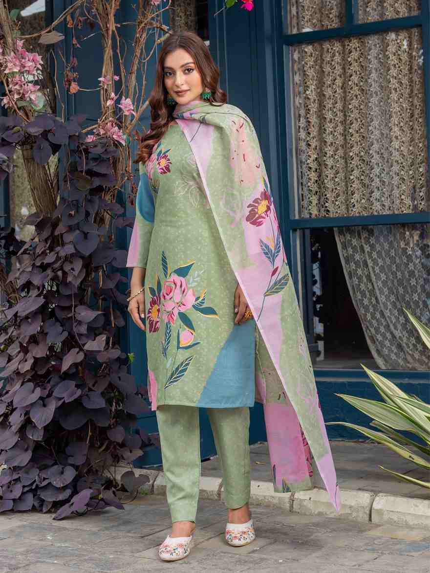 Fully Stiched Cotton Blend Kurti Pant Dupatta