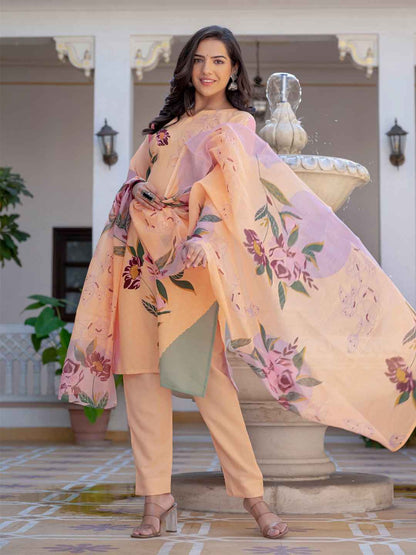 Fully Stiched Cotton Blend Kurti Pant Dupatta