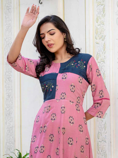 Fully Stiched Rayon A-Line Kurta