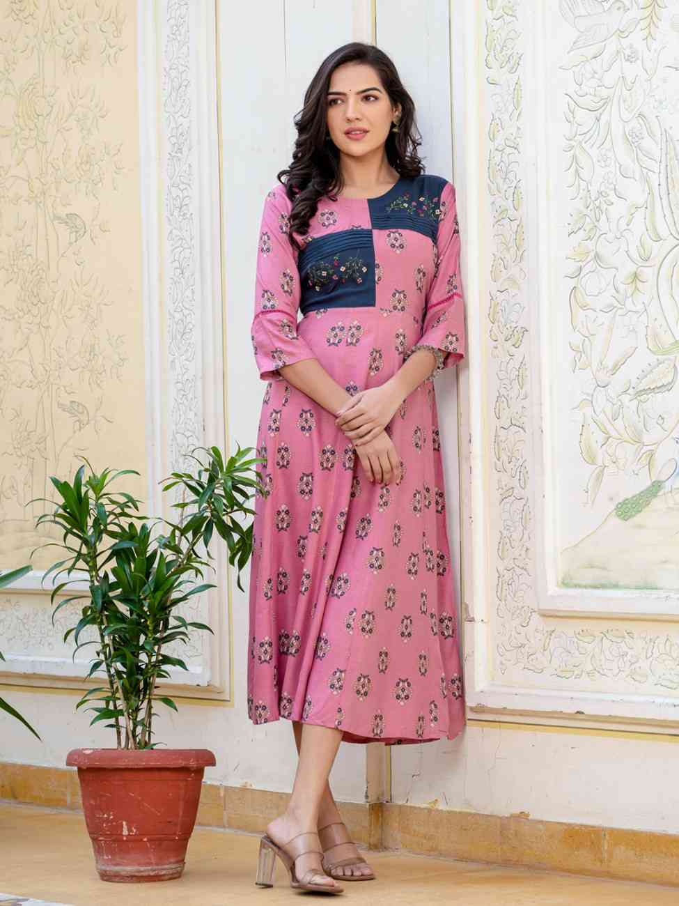 Fully Stiched Rayon A-Line Kurta