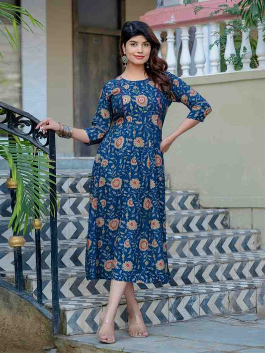 Fully Stiched Rayon A-Line Kurta