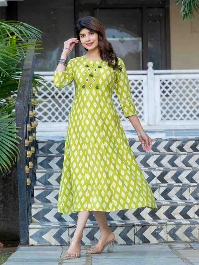 Fully Stiched Rayon A-Line Kurta