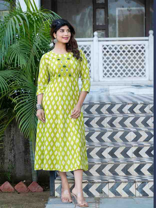 Fully Stiched Rayon A-Line Kurta