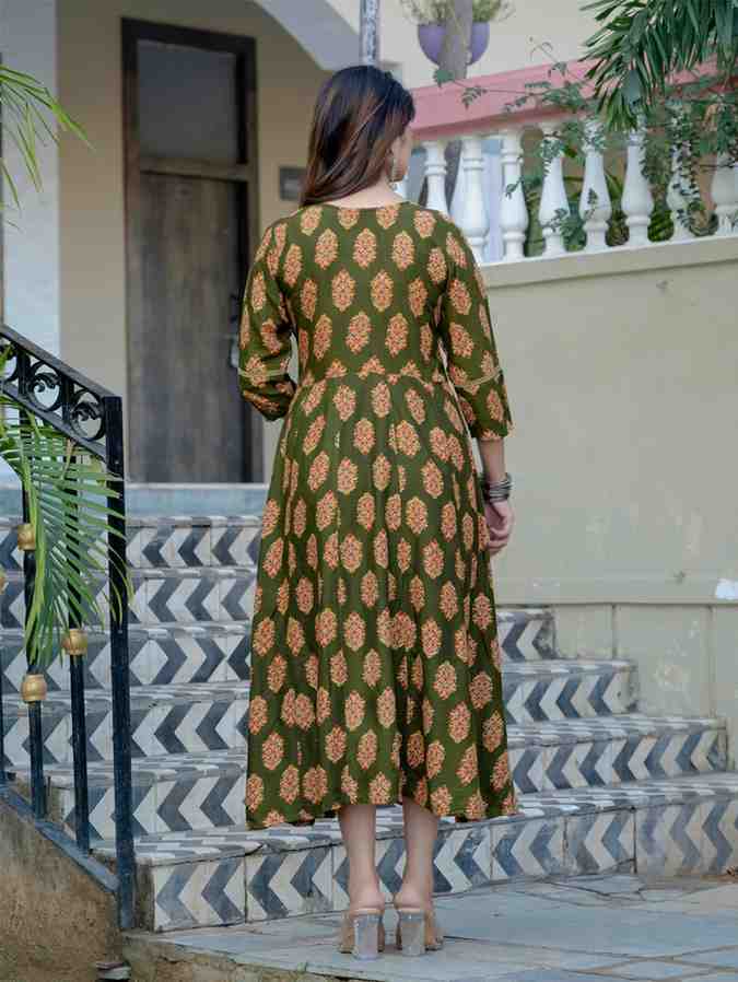 Fully Stiched Rayon A-Line Kurta