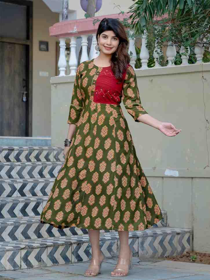 Fully Stiched Rayon A-Line Kurta