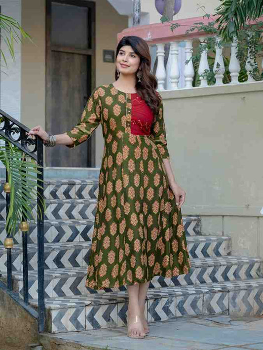 Fully Stiched Rayon A-Line Kurta