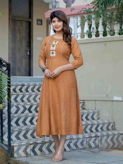 Fully Stiched Rayon A-Line Kurta