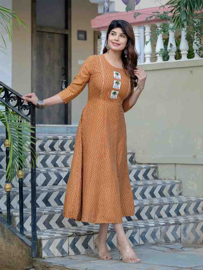 Fully Stiched Rayon A-Line Kurta