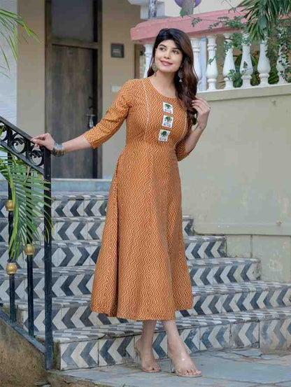 Fully Stiched Rayon A-Line Kurta