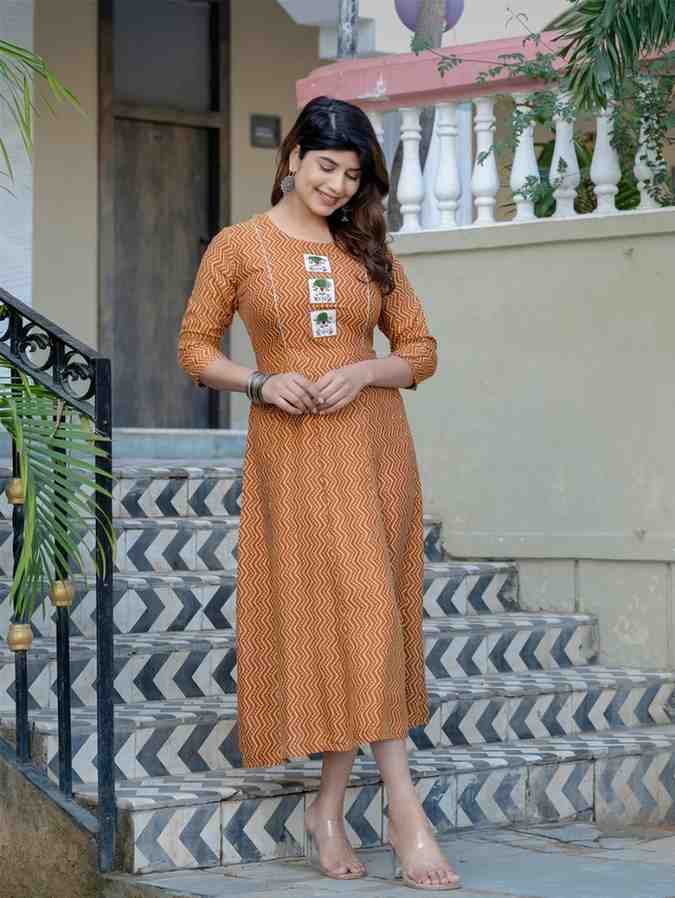 Fully Stiched Rayon A-Line Kurta