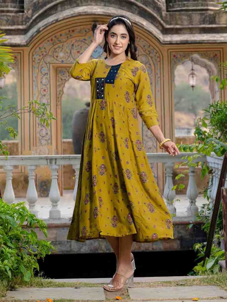 Fully Stiched Rayon A-Line Kurta
