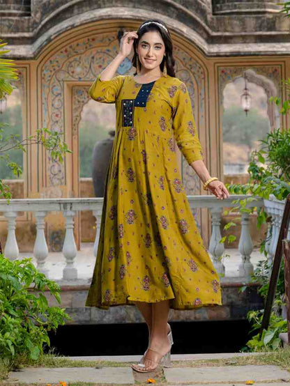 Fully Stiched Rayon A-Line Kurta