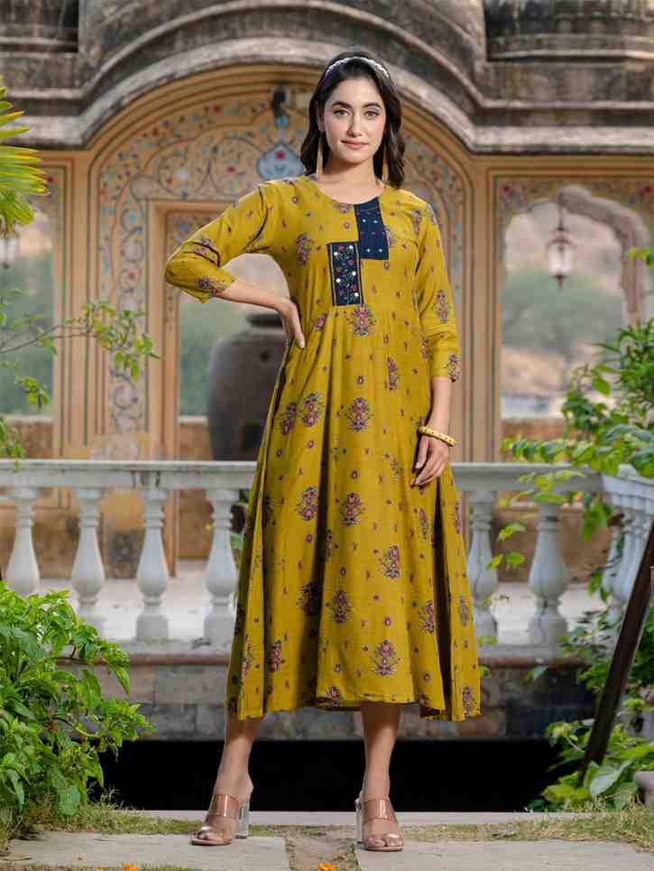 Fully Stiched Rayon A-Line Kurta