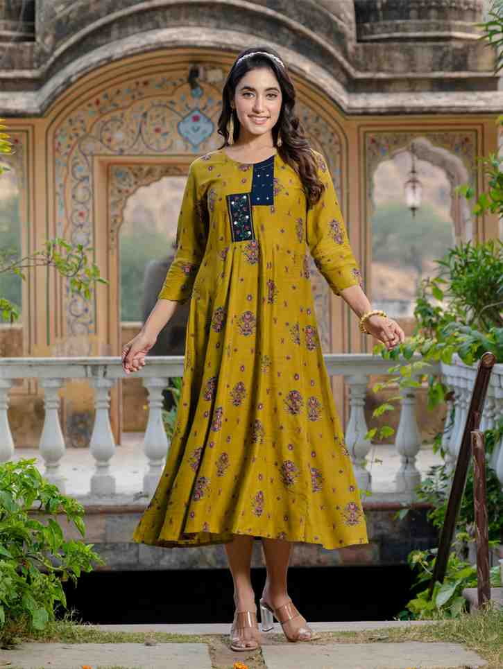 Fully Stiched Rayon A-Line Kurta