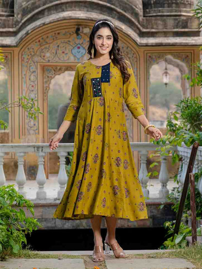 Fully Stiched Rayon A-Line Kurta