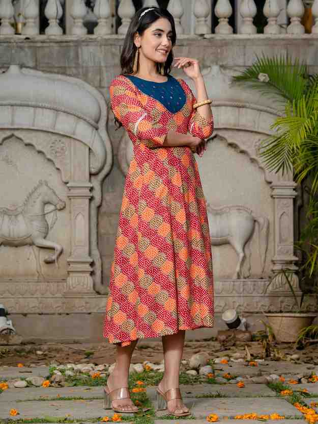 Fully Stiched Rayon A-Line Kurta