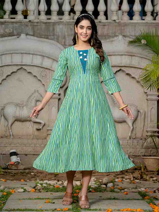 Fully Stiched Rayon A-Line Kurta