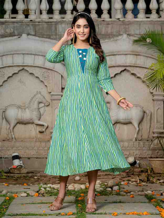 Fully Stiched Rayon A-Line Kurta