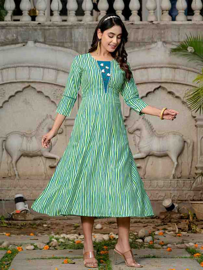 Fully Stiched Rayon A-Line Kurta