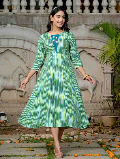 Fully Stiched Rayon A-Line Kurta