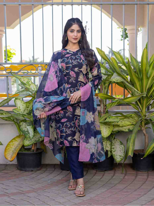 Fully Stiched Cotton Kurti Pant Dupatta