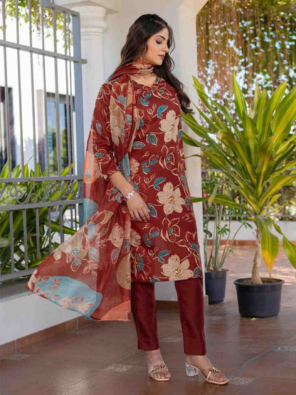 Fully Stiched Cotton Kurti Pant Dupatta