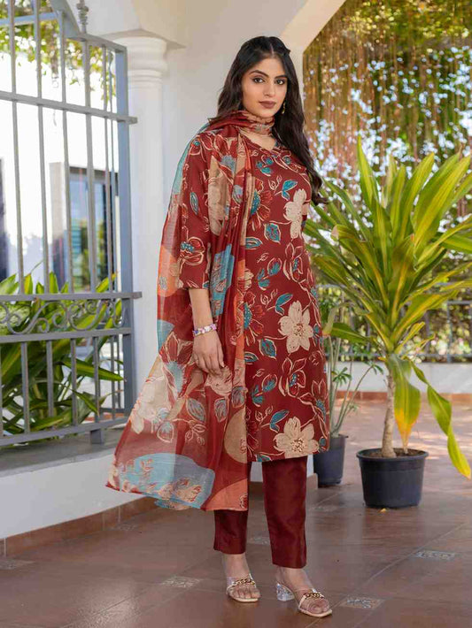 Fully Stiched Cotton Kurti Pant Dupatta
