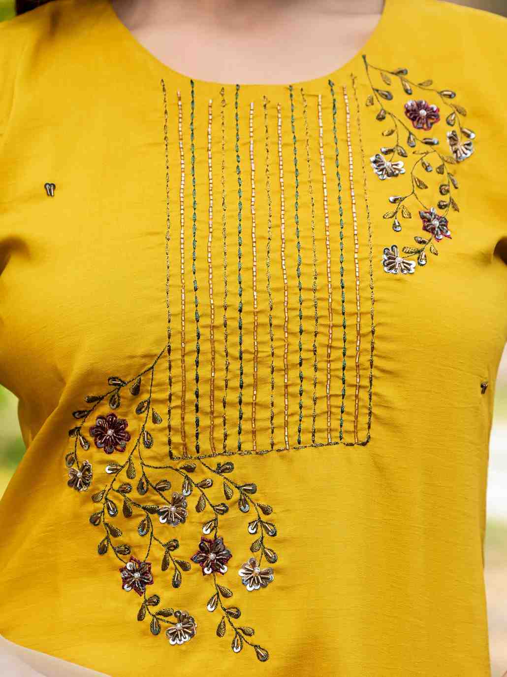 Fully Stiched Hand Worked Silk Kurti Pant Dupatta