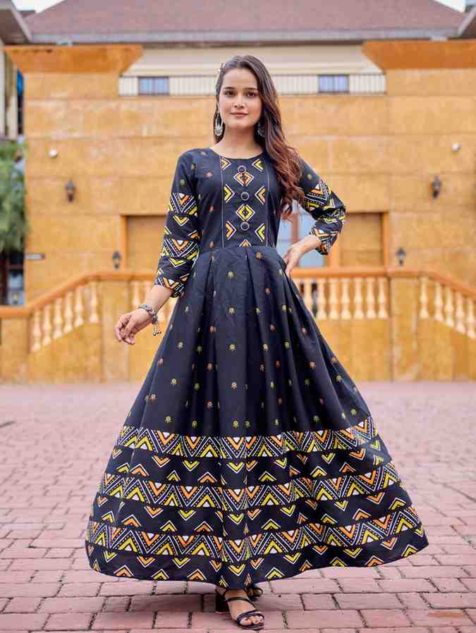 Fully Stiched Rayon Anarkali Gown